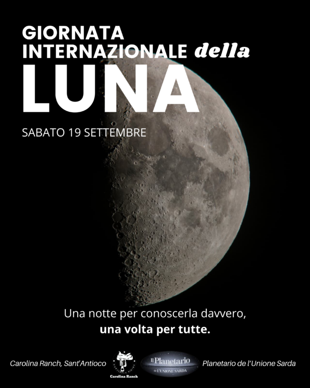 Affiche de la Journée internationale de la Lune au Carolina Ranch à Sant’Antioco, samedi 19 septembre 2026